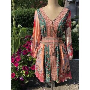 Farm Rio Topanga Festival Boho Hippie Mini Dress Women’s Size XS Petite